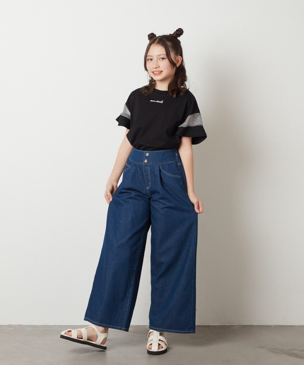 KJKFV51016 a.v.v KIDS(アー・ヴェ・ヴェ) [100-130]袖シアー切り替えトップス ラベンダー