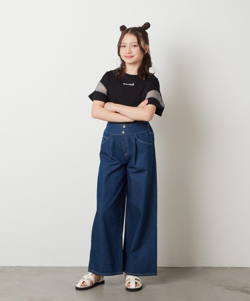 KJKFV51016 a.v.v KIDS(アー・ヴェ・ヴェ) [100-130]袖シアー切り替えトップス ラベンダー