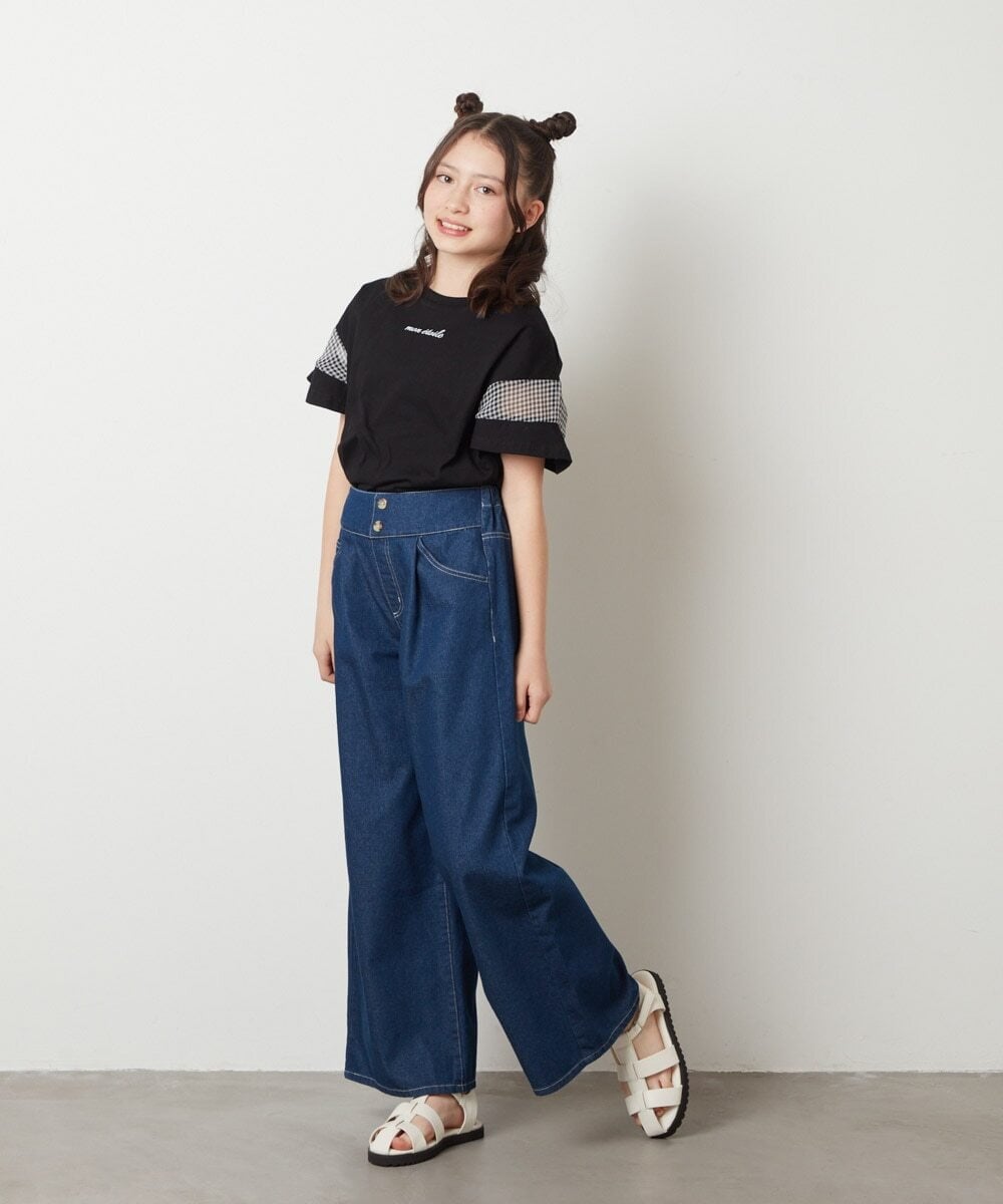 KJKFV51016 a.v.v KIDS(アー・ヴェ・ヴェ) [100-130]袖シアー切り替えトップス ラベンダー