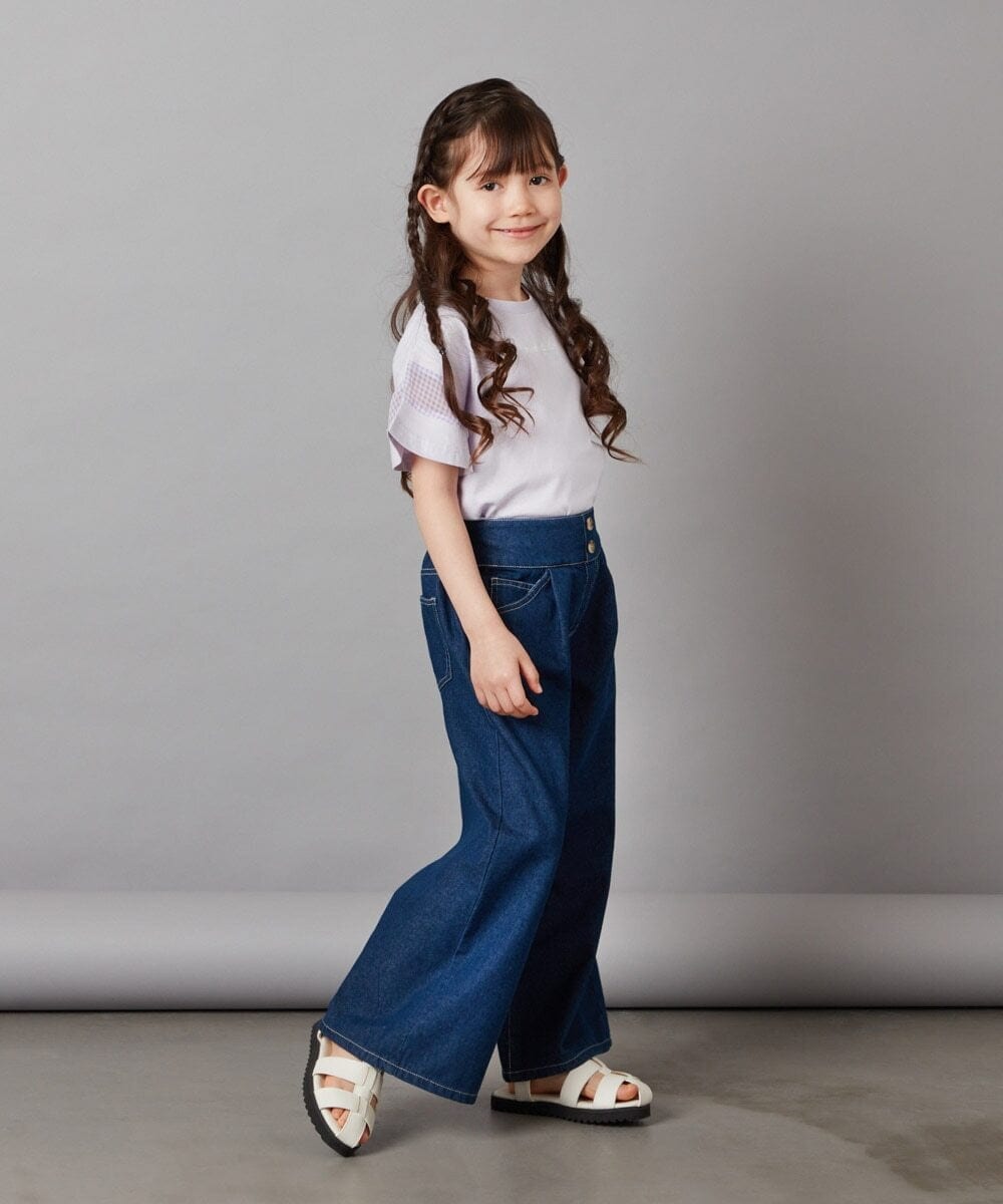 KJKFV51016 a.v.v KIDS(アー・ヴェ・ヴェ) [100-130]袖シアー切り替えトップス ラベンダー