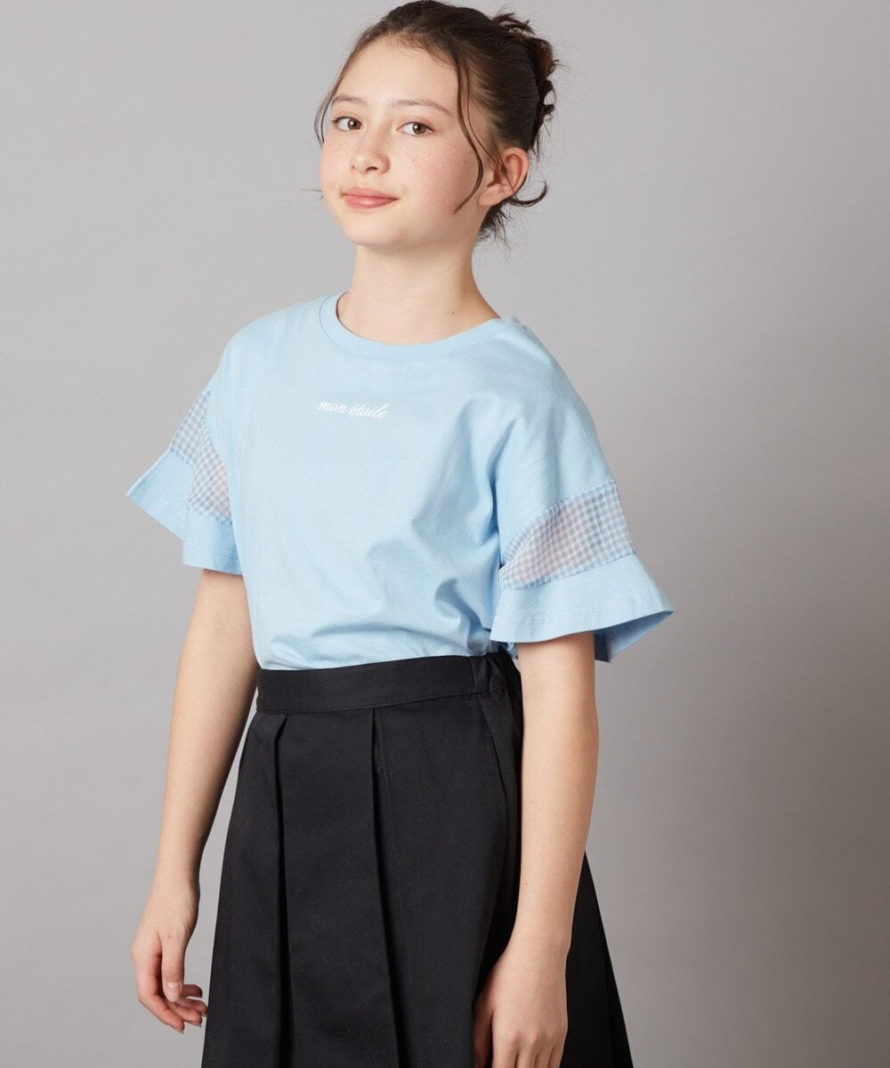 KJKFV51016 a.v.v KIDS(アー・ヴェ・ヴェ) [100-130]袖シアー切り替えトップス ラベンダー