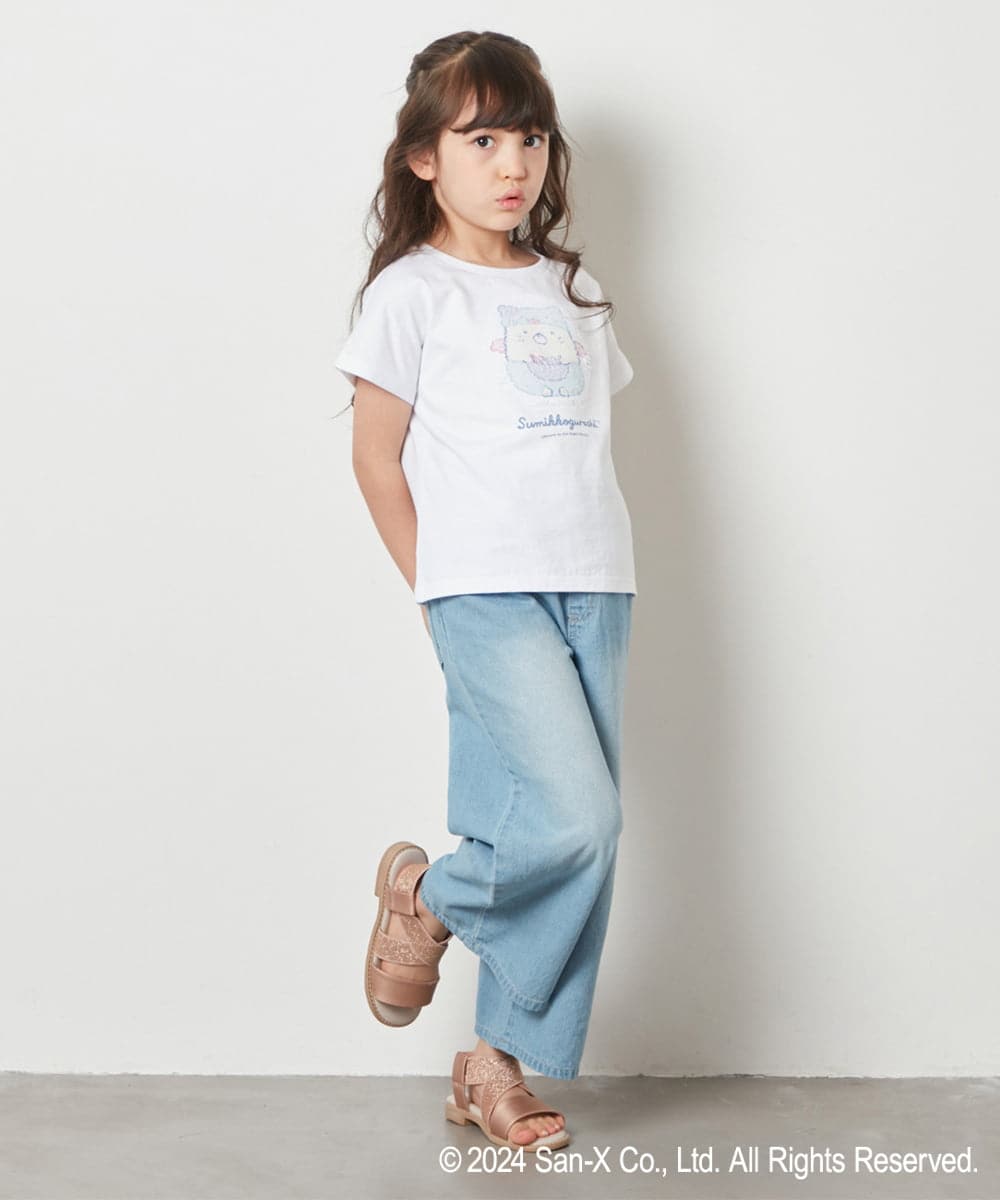 KJKFV80029 a.v.v KIDS(アー・ヴェ・ヴェ) [100-140]【すみっコぐらし】リバーシブルスパンコールTシャツ ライトブルー