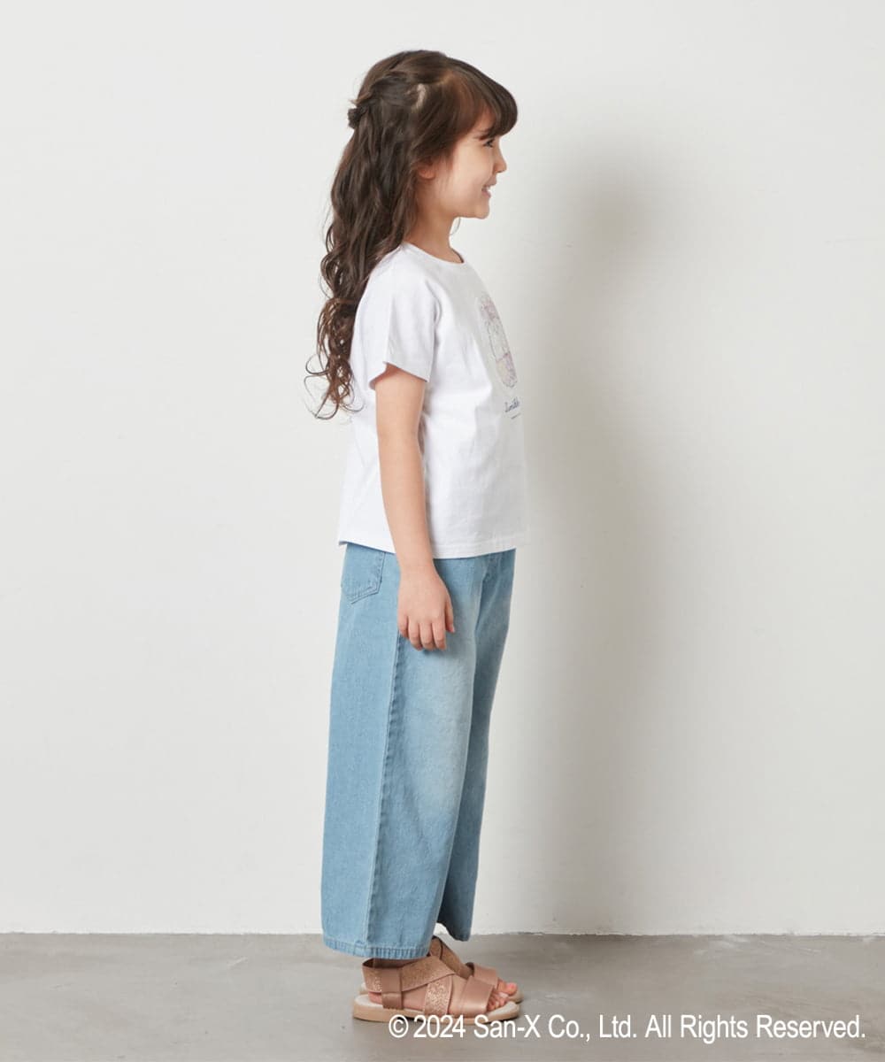 KJKFV80029 a.v.v KIDS(アー・ヴェ・ヴェ) [100-140]【すみっコぐらし】リバーシブルスパンコールTシャツ ライトブルー