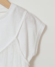 KJKFW37044 a.v.v KIDS(アー・ヴェ・ヴェ) [140-150]【２点セット】チュールキャミワンピ×Tシャツ ホワイト