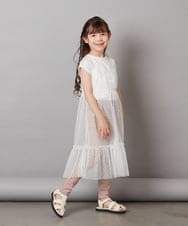 KJKFW37044 a.v.v KIDS(アー・ヴェ・ヴェ) [140-150]【２点セット】チュールキャミワンピ×Tシャツ ブラック