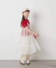 KJKFW37044 a.v.v KIDS(アー・ヴェ・ヴェ) [140-150]【２点セット】チュールキャミワンピ×Tシャツ ブラック