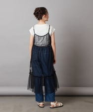 KJKFW37044 a.v.v KIDS(アー・ヴェ・ヴェ) [140-150]【２点セット】チュールキャミワンピ×Tシャツ ブラック