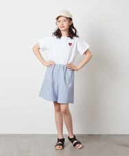 KJKFW40024 a.v.v KIDS(アー・ヴェ・ヴェ) [140-150]ハートワッペン半袖Tシャツ ホワイト