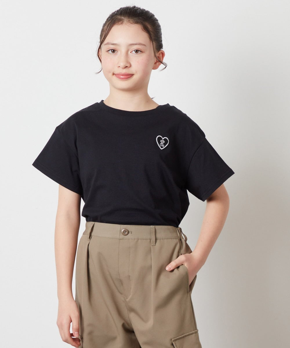 KJKFW40024 a.v.v KIDS(アー・ヴェ・ヴェ) [140-150]ハートワッペン半袖Tシャツ ホワイト