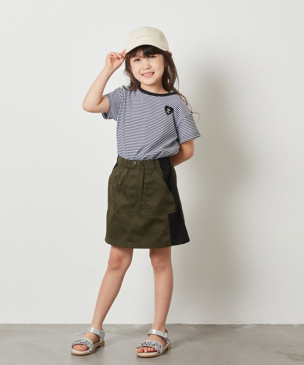 KJKFW40024 a.v.v KIDS(アー・ヴェ・ヴェ) [140-150]ハートワッペン半袖Tシャツ ホワイト