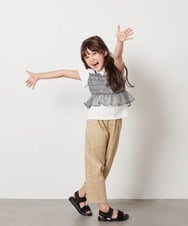 KJKFW43039 a.v.v KIDS(アー・ヴェ・ヴェ) [140-150]チュールキャミドッキングＴシャツ ライトブルー