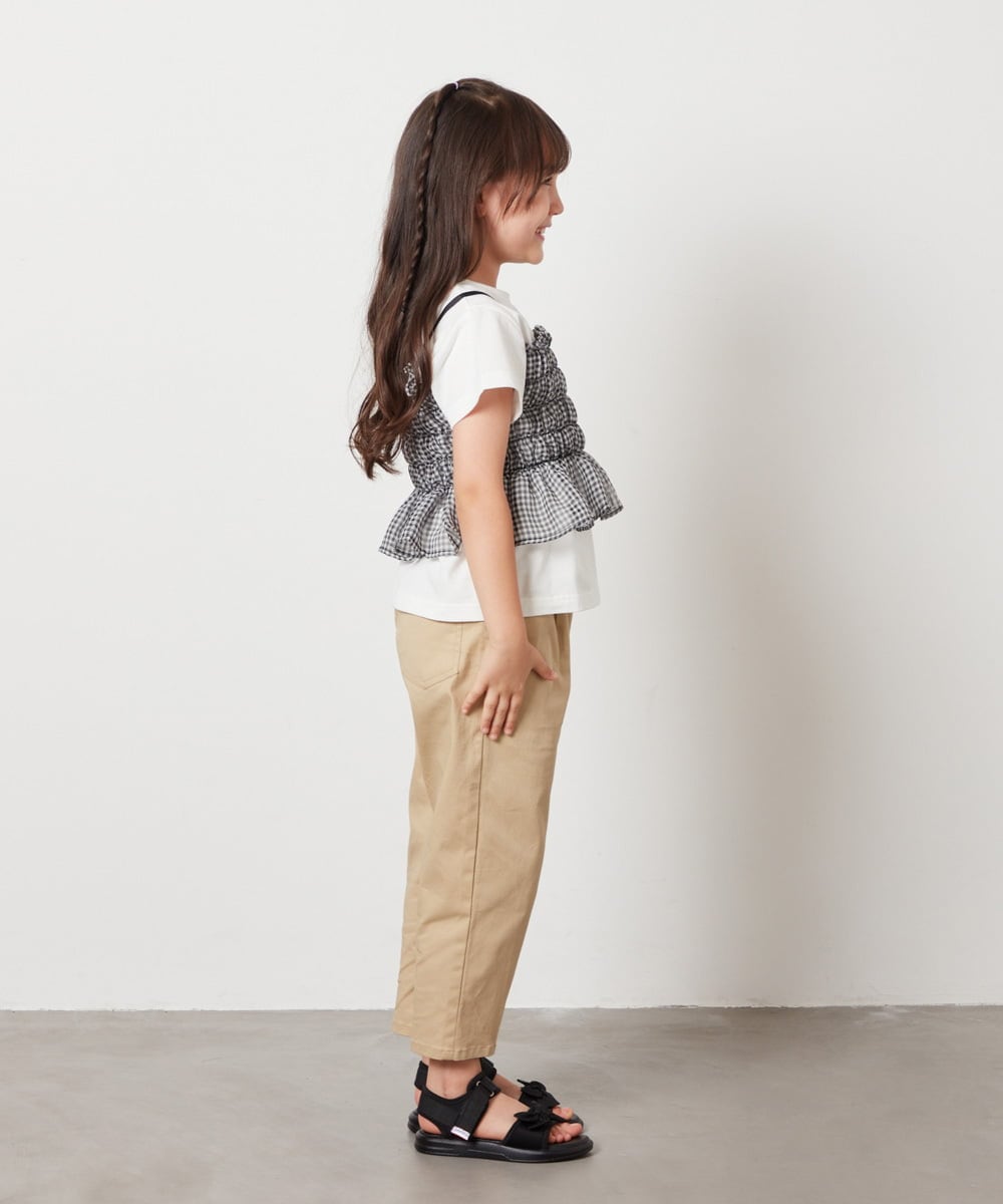 KJKFW43039 a.v.v KIDS(アー・ヴェ・ヴェ) [140-150]チュールキャミドッキングＴシャツ ライトブルー