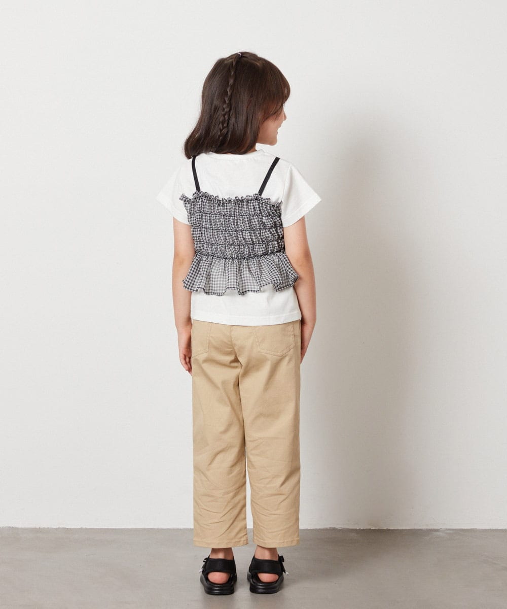 KJKFW43039 a.v.v KIDS(アー・ヴェ・ヴェ) [140-150]チュールキャミドッキングＴシャツ ライトブルー