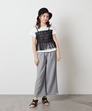 KJKFW43039 a.v.v KIDS(アー・ヴェ・ヴェ) [140-150]チュールキャミドッキングＴシャツ ライトブルー