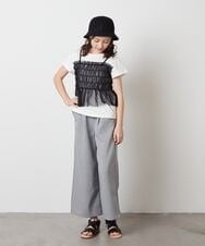 KJKFW43039 a.v.v KIDS(アー・ヴェ・ヴェ) [140-150]チュールキャミドッキングＴシャツ ライトブルー