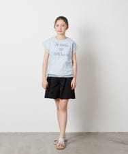 KJKFW45024 a.v.v KIDS(アー・ヴェ・ヴェ) [140-150]チュールレイヤーロゴTシャツ ライトブルー