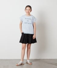 KJKFW45024 a.v.v KIDS(アー・ヴェ・ヴェ) [140-150]チュールレイヤーロゴTシャツ ライトブルー