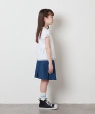 KJKFW45024 a.v.v KIDS(アー・ヴェ・ヴェ) [140-150]チュールレイヤーロゴTシャツ ライトブルー