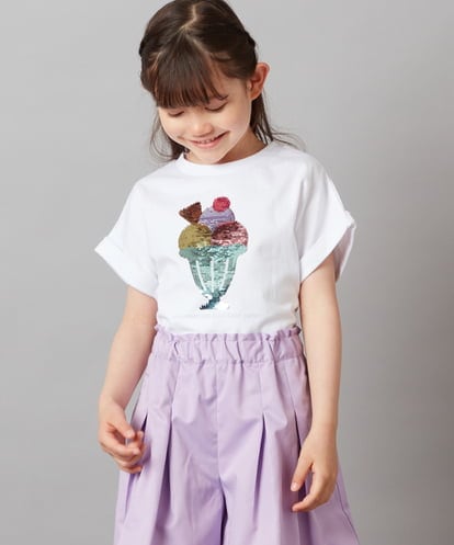 KJKFW46024 a.v.v KIDS [140-150]スパンコールＴシャツ