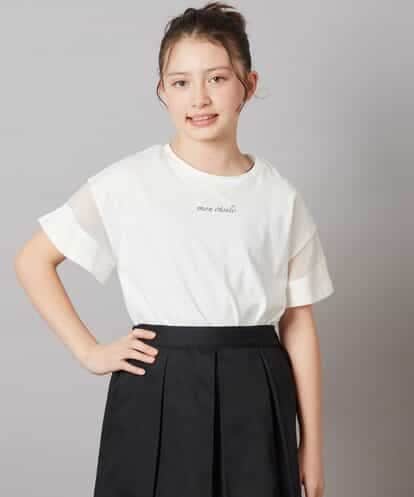 KJKFW51019 a.v.v KIDS [140-150]袖シアー切り替えトップス