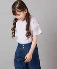 KJKFW51019 a.v.v KIDS(アー・ヴェ・ヴェ) [140-150]袖シアー切り替えトップス ブラック