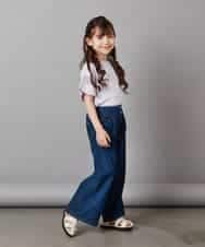 KJKFW51019 a.v.v KIDS(アー・ヴェ・ヴェ) [140-150]袖シアー切り替えトップス ブラック