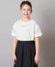 KJKFW51019 a.v.v KIDS(アー・ヴェ・ヴェ) [140-150]袖シアー切り替えトップス ブラック