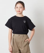 KJKFX40029 a.v.v KIDS(アー・ヴェ・ヴェ) [160]ハートワッペン半袖Tシャツ ブラック