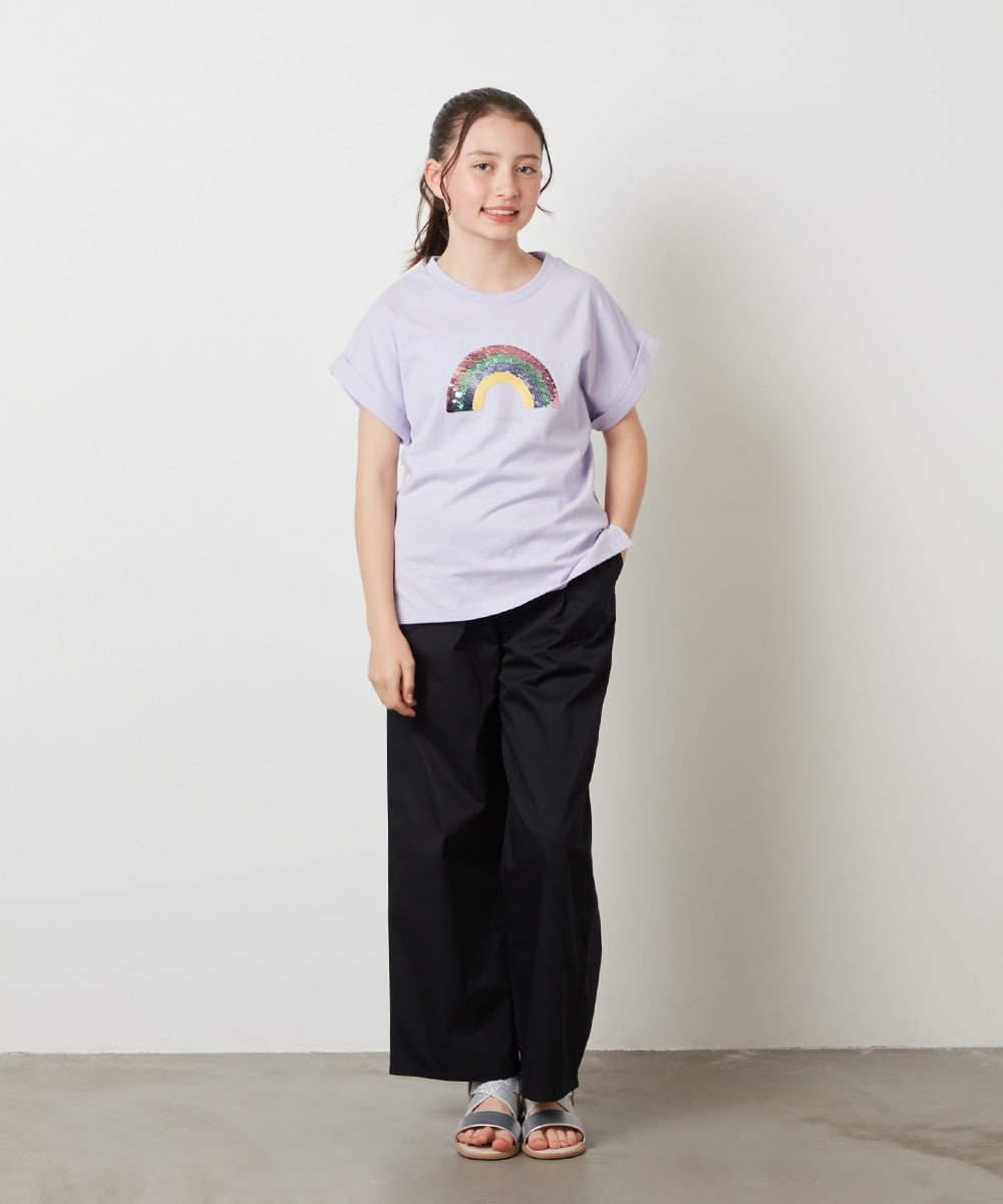 KJKFX46029 a.v.v KIDS(アー・ヴェ・ヴェ) [160]スパンコールＴシャツ ホワイト