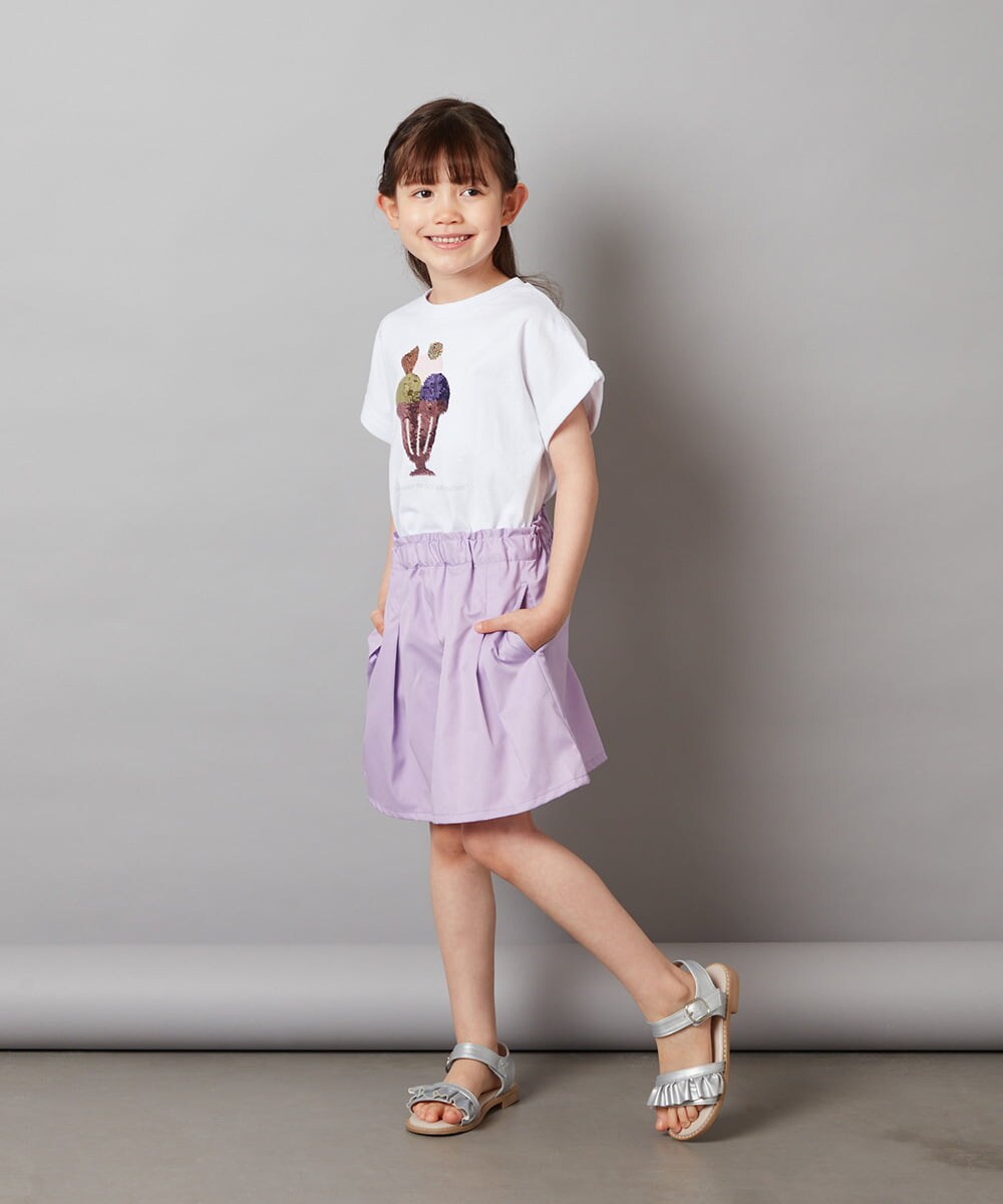 KJKFX46029 a.v.v KIDS(アー・ヴェ・ヴェ) [160]スパンコールＴシャツ ホワイト