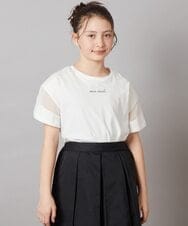 KJKFX51021 a.v.v KIDS(アー・ヴェ・ヴェ) [160]袖シアー切り替えトップス ブラック