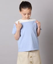 KJKGA03024 a.v.v KIDS(アー・ヴェ・ヴェ) [120-130]オフショルレイヤードロゴTシャツ ライトブルー
