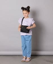 KJKGA13029 a.v.v KIDS(アー・ヴェ・ヴェ) [100-150]【接触冷感】肩フリルモチーフＴシャツ ラベンダー