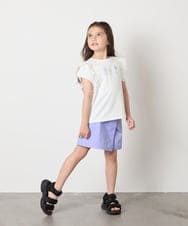 KJKGA13029 a.v.v KIDS(アー・ヴェ・ヴェ) [100-150]【接触冷感】肩フリルモチーフＴシャツ ラベンダー