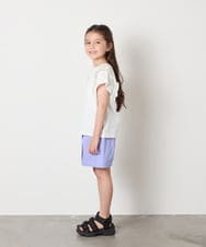 KJKGA13029 a.v.v KIDS(アー・ヴェ・ヴェ) [100-150]【接触冷感】肩フリルモチーフＴシャツ ラベンダー