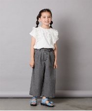 KJKGA13029 a.v.v KIDS(アー・ヴェ・ヴェ) 【接触冷感/ジメジメ対策】[100-150]肩フリルモチーフＴシャツ ラベンダー