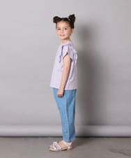 KJKGA13029 a.v.v KIDS(アー・ヴェ・ヴェ) [100-150]【接触冷感】肩フリルモチーフＴシャツ ラベンダー