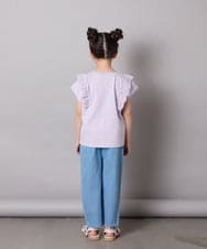 KJKGA13029 a.v.v KIDS(アー・ヴェ・ヴェ) [100-150]【接触冷感】肩フリルモチーフＴシャツ ラベンダー