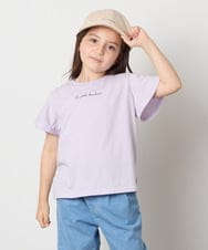 KJKGA20009 a.v.v KIDS(アー・ヴェ・ヴェ) [100-160]【WEB限定/接触冷感】フレアスリーブプチロゴTシャツ ラベンダー