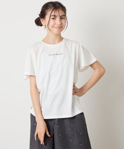KJKGA20009 a.v.v KIDS [100-160]【WEB限定/接触冷感】フレアスリーブプチロゴTシャツ