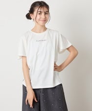 KJKGA20009 a.v.v KIDS(アー・ヴェ・ヴェ) [100-160]【WEB限定/接触冷感】フレアスリーブプチロゴTシャツ ホワイト