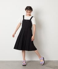 KJKGA20009 a.v.v KIDS(アー・ヴェ・ヴェ) [100-160]【WEB限定/接触冷感】フレアスリーブプチロゴTシャツ ホワイト