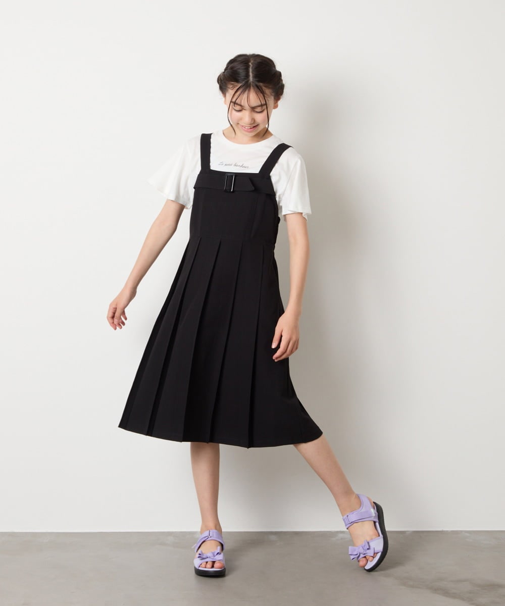 KJKGA20009 a.v.v KIDS(アー・ヴェ・ヴェ) [100-160]【WEB限定/接触冷感】フレアスリーブプチロゴTシャツ ホワイト
