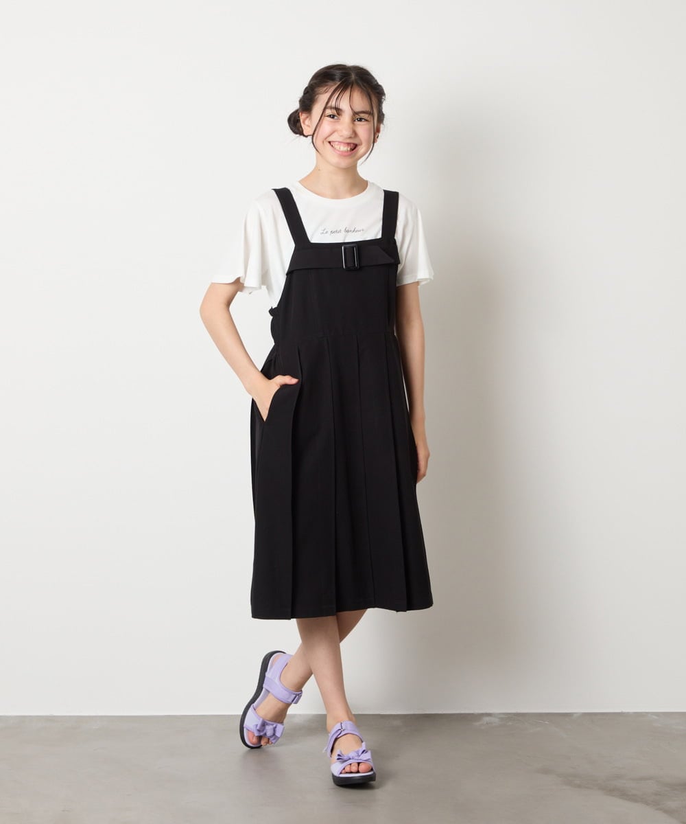 KJKGA20009 a.v.v KIDS(アー・ヴェ・ヴェ) [100-160]【WEB限定/接触冷感】フレアスリーブプチロゴTシャツ ホワイト