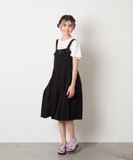 KJKGA20009 a.v.v KIDS(アー・ヴェ・ヴェ) [100-160]【WEB限定/接触冷感】フレアスリーブプチロゴTシャツ ホワイト
