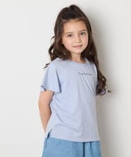 KJKGA20009 a.v.v KIDS(アー・ヴェ・ヴェ) [100-160]【WEB限定/接触冷感】フレアスリーブプチロゴTシャツ ホワイト