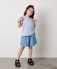 KJKGA20009 a.v.v KIDS(アー・ヴェ・ヴェ) [100-160]【WEB限定/接触冷感】フレアスリーブプチロゴTシャツ ホワイト