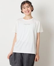 KJKGA20009 a.v.v KIDS(アー・ヴェ・ヴェ) [100-160]【WEB限定/接触冷感】フレアスリーブプチロゴTシャツ ホワイト