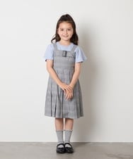 KJKGA20009 a.v.v KIDS(アー・ヴェ・ヴェ) [100-160]【WEB限定/接触冷感】フレアスリーブプチロゴTシャツ ホワイト