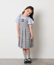 KJKGA20009 a.v.v KIDS(アー・ヴェ・ヴェ) [100-160]【WEB限定/接触冷感】フレアスリーブプチロゴTシャツ ホワイト